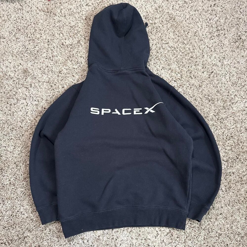 Unbranded Men's Black and Navy Hoodie